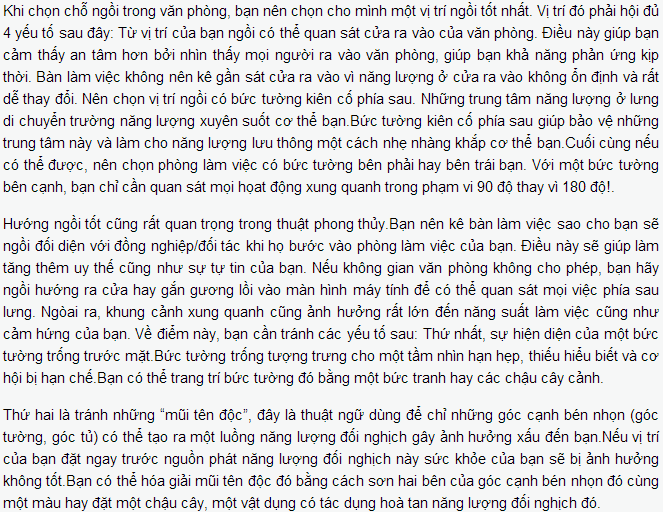 chon cho ngoi hop phong thuy van phong Phong thủy văn phòng theo quan niệm của người Trung Hoa