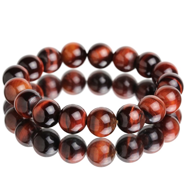 Vòng tay đá mắt hổ đỏ nâu 16 ly