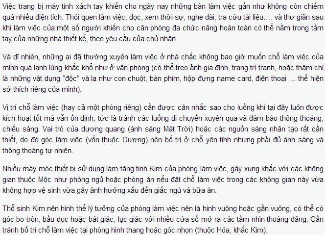 tinh kim cua may moc xung khac voi tinh moc cua phong Bài trí góc làm việc dựa trên thuyết phong thủy